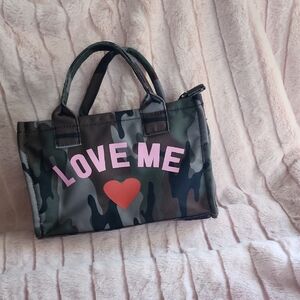 Camouflage Tote Bag with Pink Accents